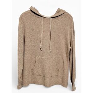 LOFT‎ Womens Sz: X-Small Tan/Beige Ribbed Knit Hoodie Pocket Pullover Sweater